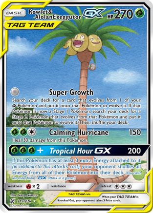 Rowlet & Alolan Exeggutor GX (Alternate Full Art) (Holofoil)