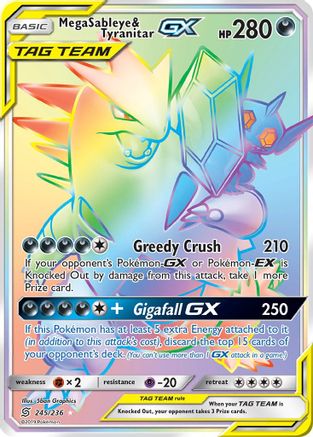 Mega Sableye & Tyranitar GX (Secret) (Holofoil)