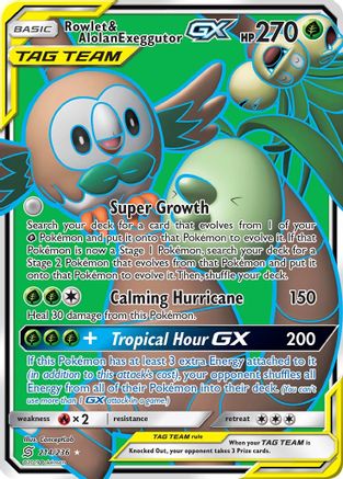 Rowlet & Alolan Exeggutor GX (Full Art) (Holofoil)
