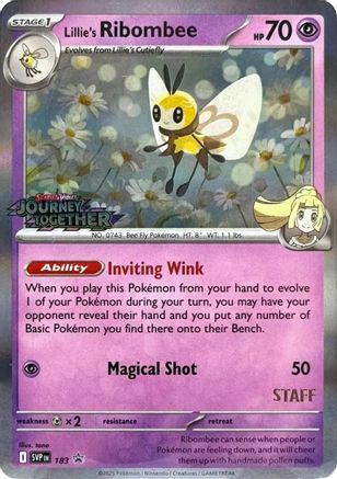 Lillie's Ribombee - 183 (Prerelease) [Staff] (Holofoil)