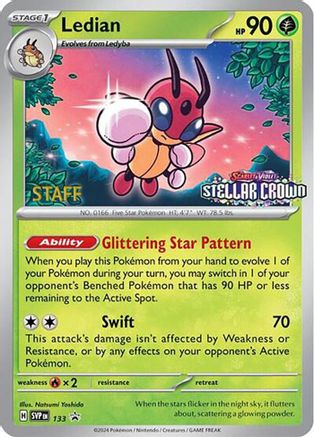 Ledian - 133 (Prerelease) [Staff] (Reverse Holofoil)