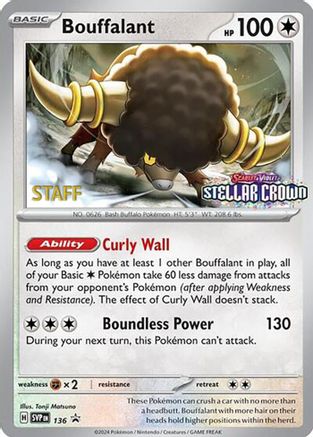 Bouffalant - 136 (Prerelease) [Staff] (Holofoil)