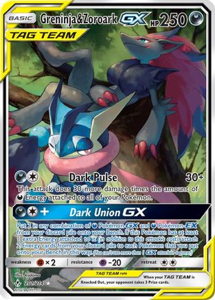 Greninja & Zoroark GX (201) (Alternate Full Art) (Holofoil)
