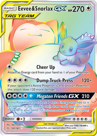 Eevee & Snorlax GX (Secret) (Holofoil)