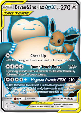 Eevee & Snorlax GX (Full Art) (Holofoil)