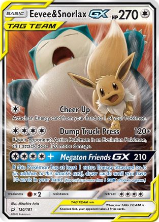 Eevee & Snorlax GX (Holofoil)