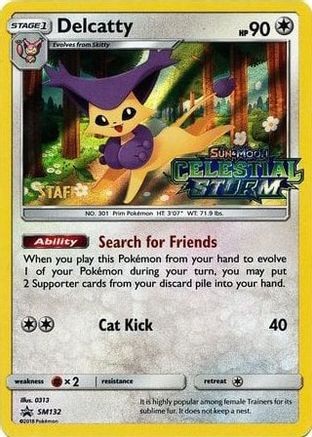 Delcatty - SM132 (Prerelease) [Staff] (Holofoil)