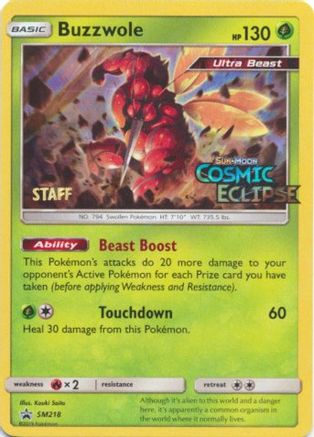 Buzzwole - SM218 (Prerelease) [Staff] (Holofoil)