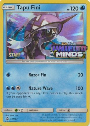 Tapu Fini - SM203 (Prerelease) [Staff] (Holofoil)