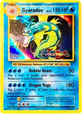 Gyarados - 34/108 (Prerelease) [Staff] (Holofoil)