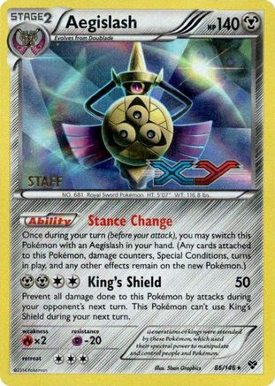 Aegislash - 86/146 (Prerelease) [Staff] (Holofoil)