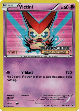 Victini - 43/101 (Prerelease) [Staff] (Holofoil)