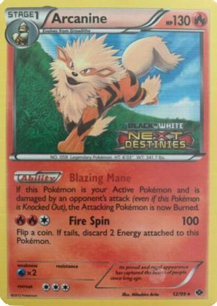 Arcanine - 12/99 (Prerelease) (Holofoil)