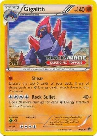 Gigalith 53/98 (Prerelease) [Staff] (Holofoil)
