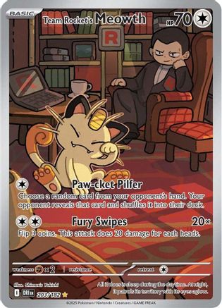 Team Rocket's Meowth - 203/182 (Holofoil)