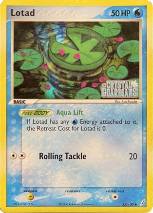 Lotad - 055/100 (EX Crystal Guardians Reverse Holofoil) (Reverse Holofoil)