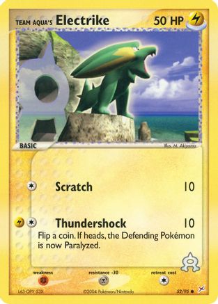 Team Aqua's Electrike - 52/95 (Reverse Holofoil)