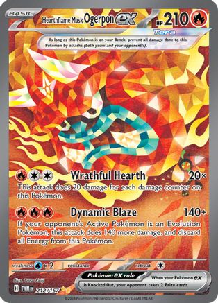 Hearthflame Mask Ogerpon ex - 212/167 (Holofoil)