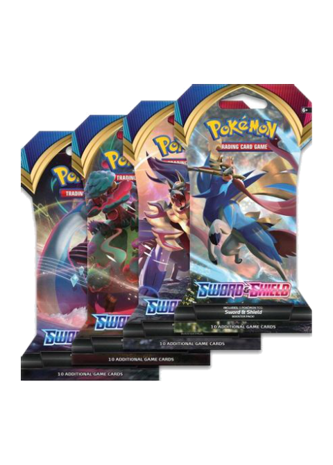 Sword And Shield Base Set Sleeved Booster Pack Art Bundle [Set of 4]